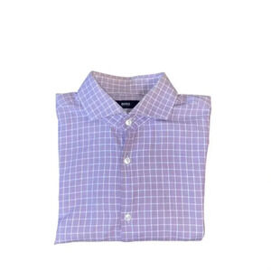 Hugo Boss Men's Slim Fit Plaid Long Sleeve Dress Shirt
